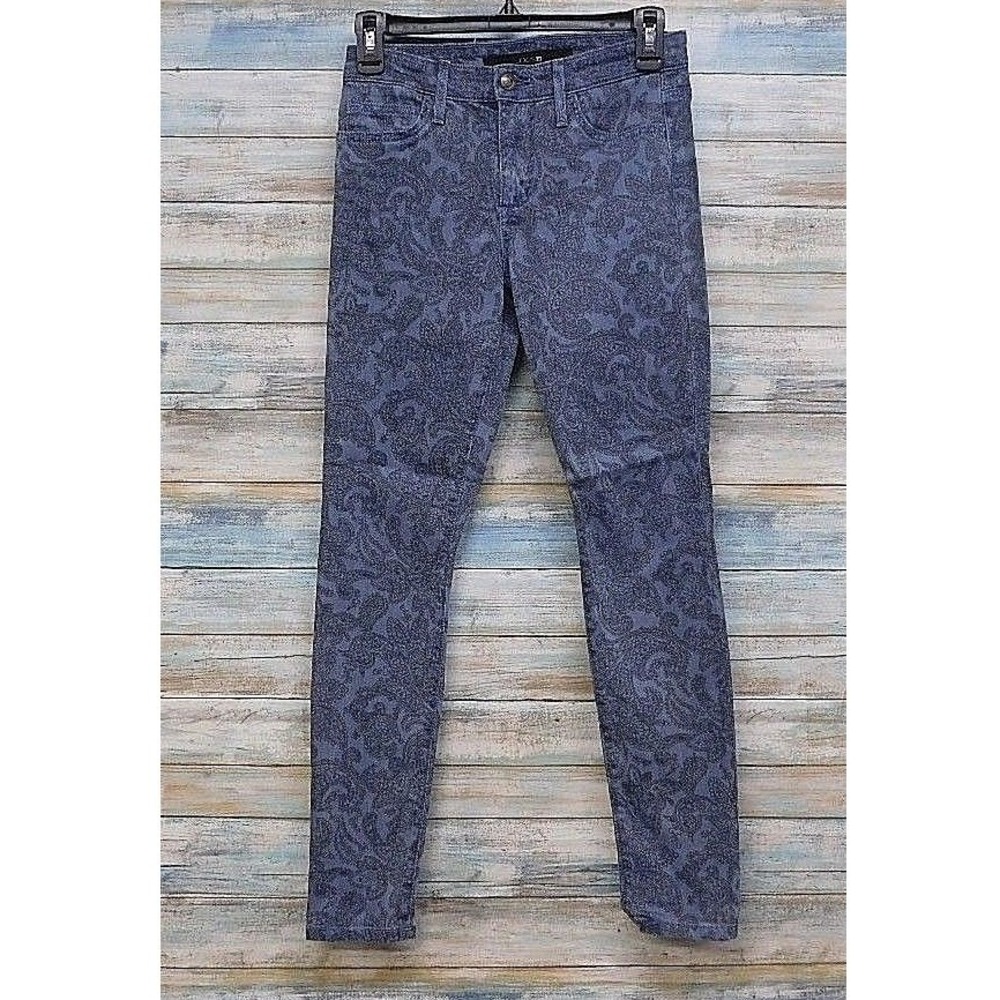 JOES JEANS High Water Paisley Print Skinny Jeans Women‎ Size 24 Faded Azul